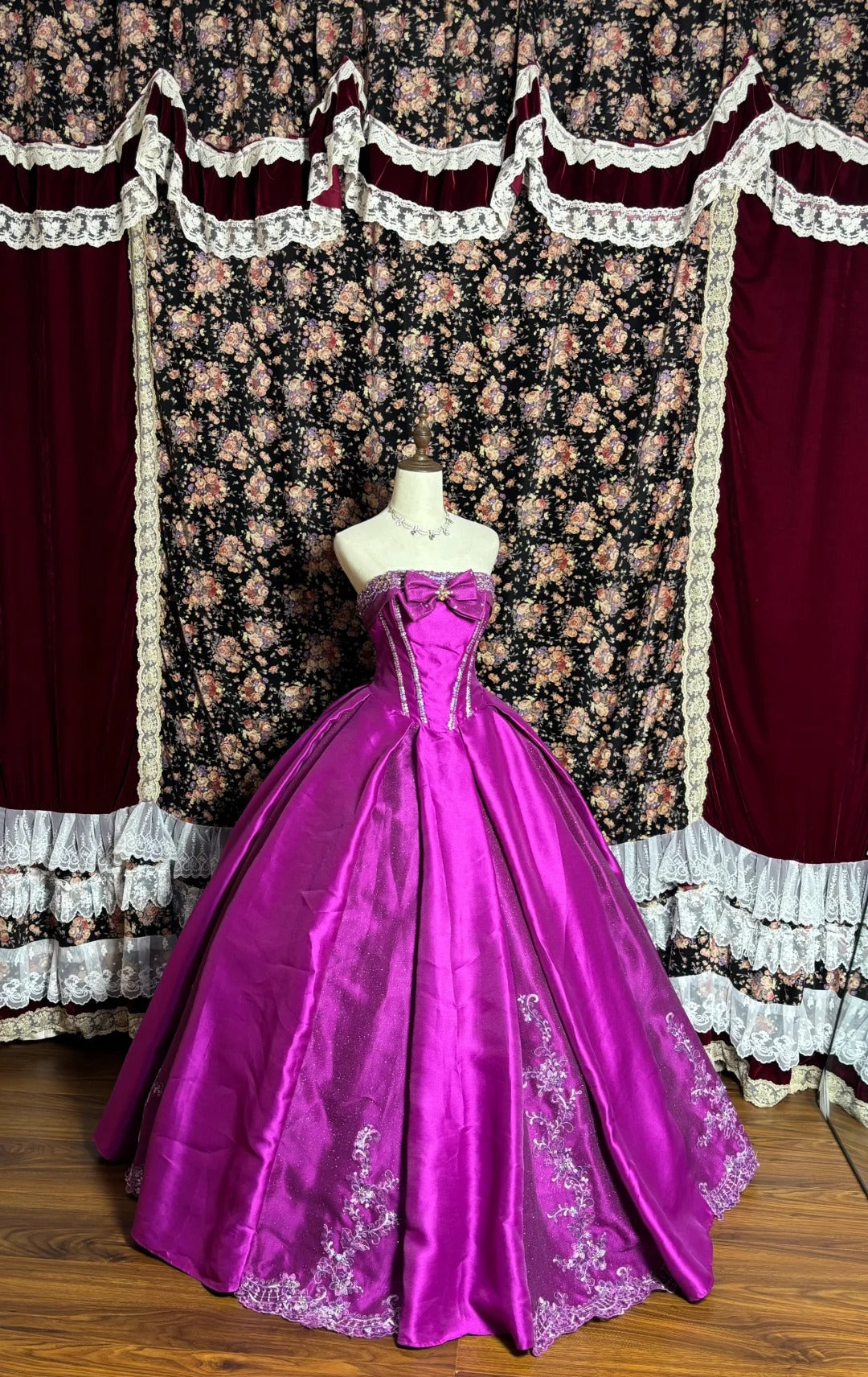 Purple Sequin Beading Elegant Exquisite Long Floor Length Ball Gown Evening Dress nv4177