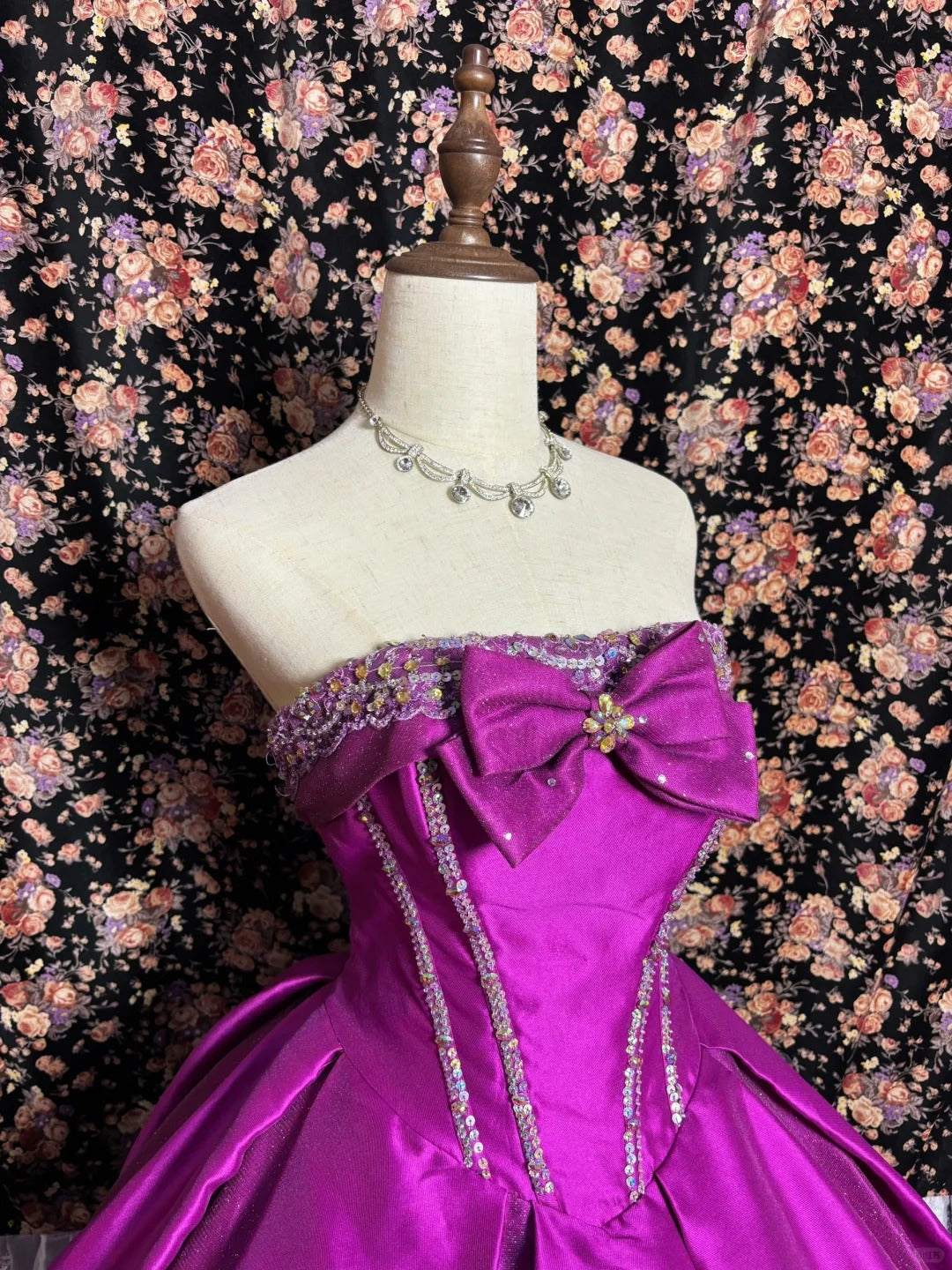 Purple Sequin Beading Elegant Exquisite Long Floor Length Ball Gown Evening Dress nv4177