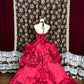 Robe de soirée longue en satin rouge, robe de bal, robe de quinceanera, nv4644
