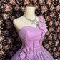Robe de soirée longue en tulle violet scintillant, élégante et exquise, à fleurs et perles, longueur au sol, robe de bal, robe de soirée, nv4013