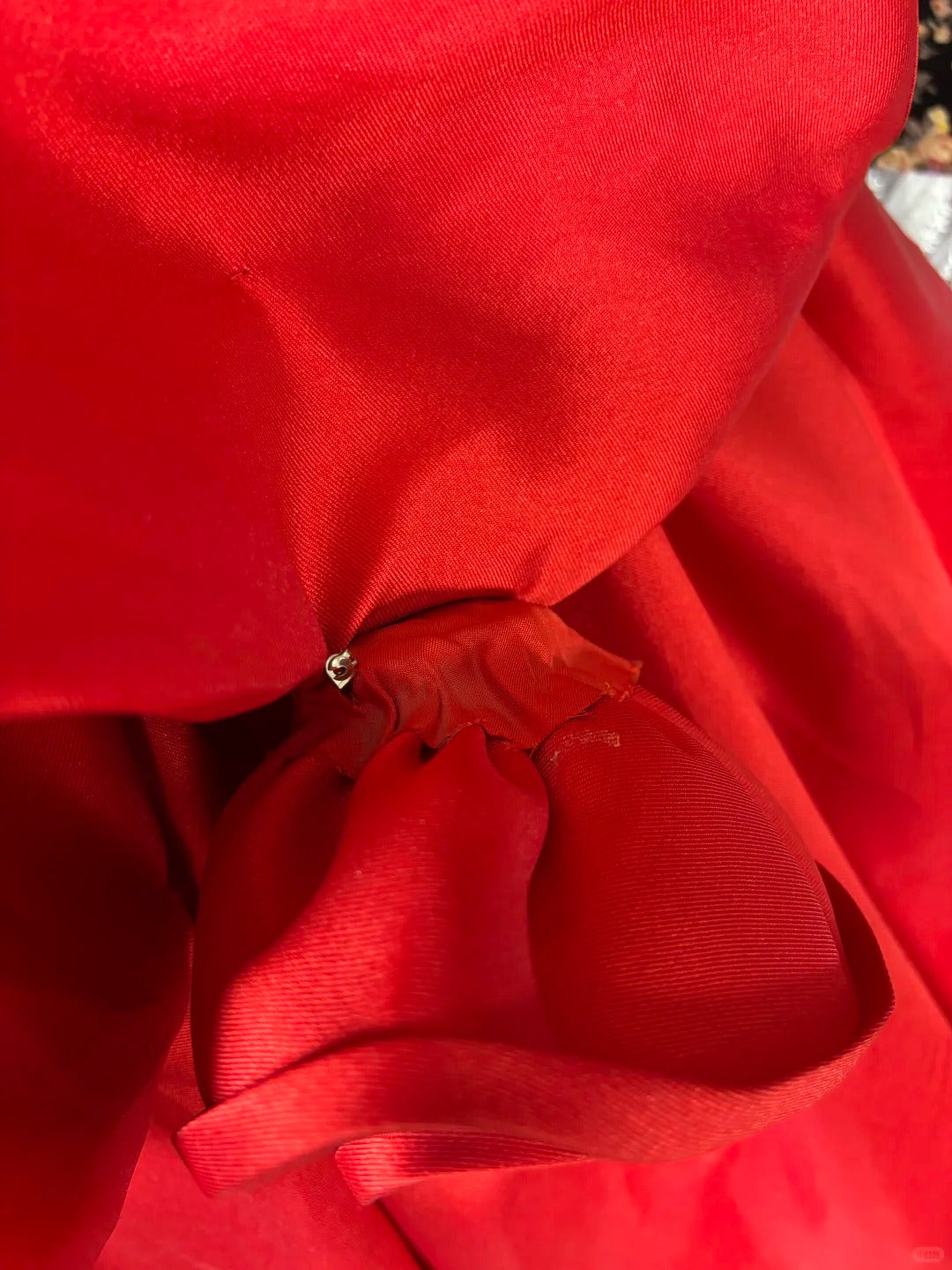 Robe de soirée longue en satin à fleurs rouges, robe de princesse, robe de bal, robe de quinceanera, nv4653