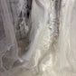 White Gorgeous Delicate Floral Appliqué Long Tulle Floor Length Train Ball Gown Evening Dress Wedding Dress nv4016