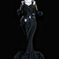 Black Vintage Fashion Gorgeous Floral Delicate Beads Long Mermaid Slim Satin Ball Gown Evening Gown nv4059