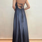 NiceVestidos--Dark blue/dark grey floral exquisite beaded long tulle prom gown fairy dress NV5777