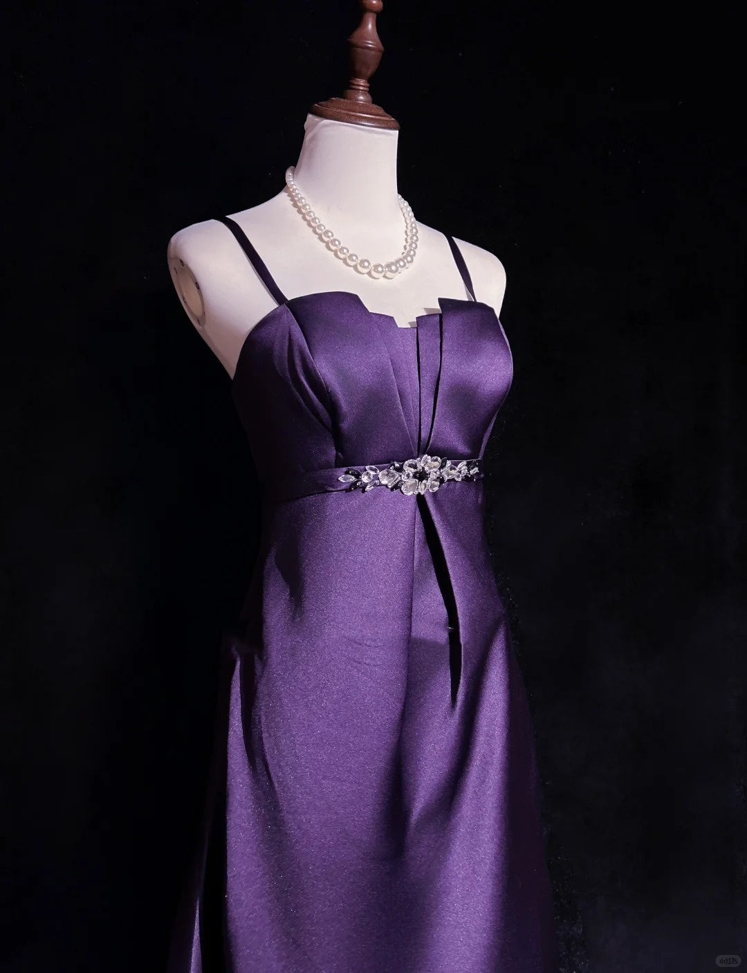 Purple Homecoming Dress Beaded Short Satin Prom Dress Party Dress nv4390