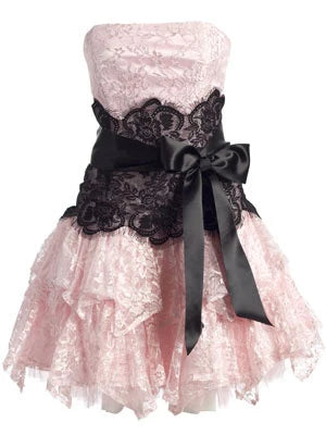 White/Pink Lace Short Chiffon Homecoming Dress Birthday Party Dress nv5302