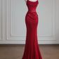 Robe de soirée longue rouge sirène moulante et brillante, élégante, nv4956