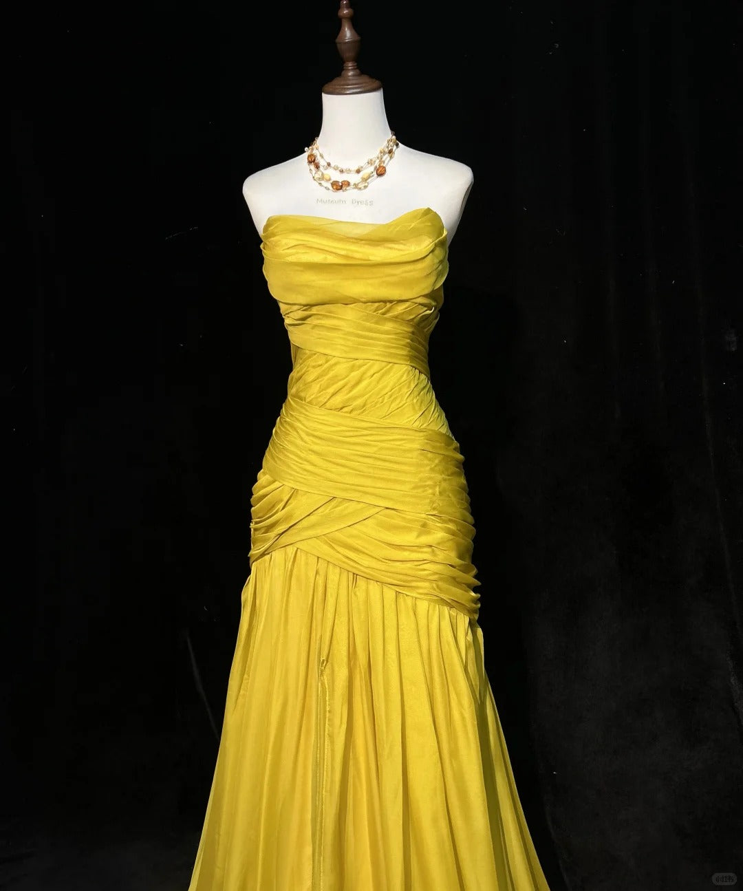 Yellow Elegant Long Tulle Prom Dres Evening Dress nv4926