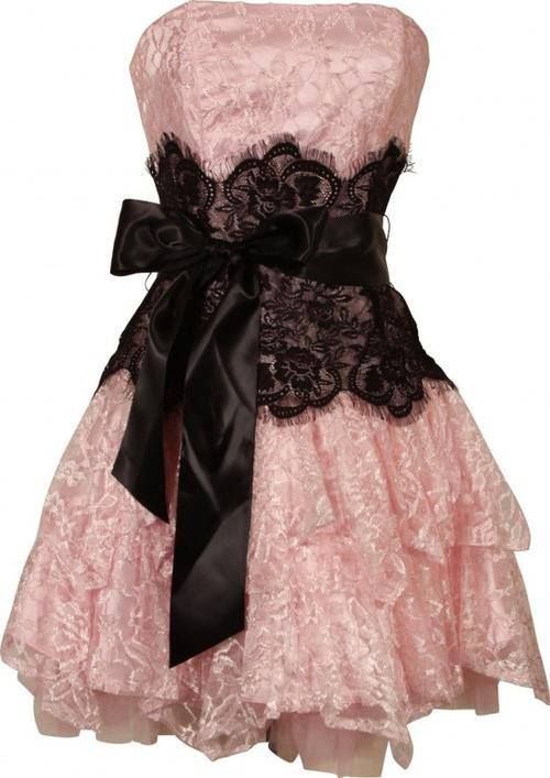 White/Pink Lace Short Chiffon Homecoming Dress Birthday Party Dress nv5302