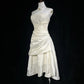 Ivory White Sparkling Homecoming Dress Exquisite Beaded Short Satin Ball Gown Evening Dress nv4382