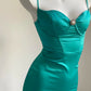 Mint Green Fashion Spaghetti Strap Short Satin Homecoming Dress Birthday Dress nv5160
