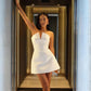 White off-the-shoulder bodycon short party dress birthday dress homecoming dress nv2128