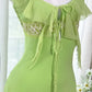 Green Beaded Long Chiffon Mermaid Dress Vintage Party Dress Evening Gown Prom Dress nv4325