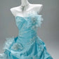 Blue stylish elegant long tulle ball gown evening dress nv4776
