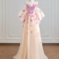 Robe de bal en tulle fleuri rose et violet nv5048