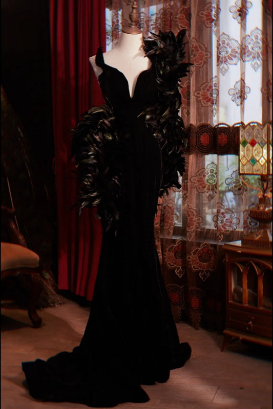 Black Long Elegant Formal Evening Gown NV6539