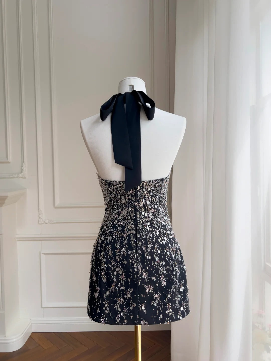 NiceVestidos-Black gorgeous exquisite beaded short formal homecoming dress hoco dress nv5486