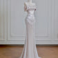Silver Shiny Elegant Long Satin Prom Dress Evening Dress Party Dress nv4950