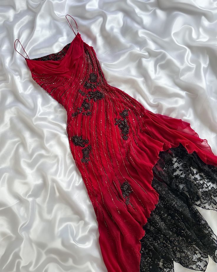 Red floral black gorgeous beaded long chiffon lace ball gown new style party dress evening gown  nv4578