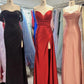 New fashionable long satin slim-fit evening dress, bridesmaid dress, graduation dress NV6639