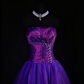 NiceVestidos--Vintage Purple Delicate Beaded Long Satin Tulle Ball Gown Graduation Dress NV5861