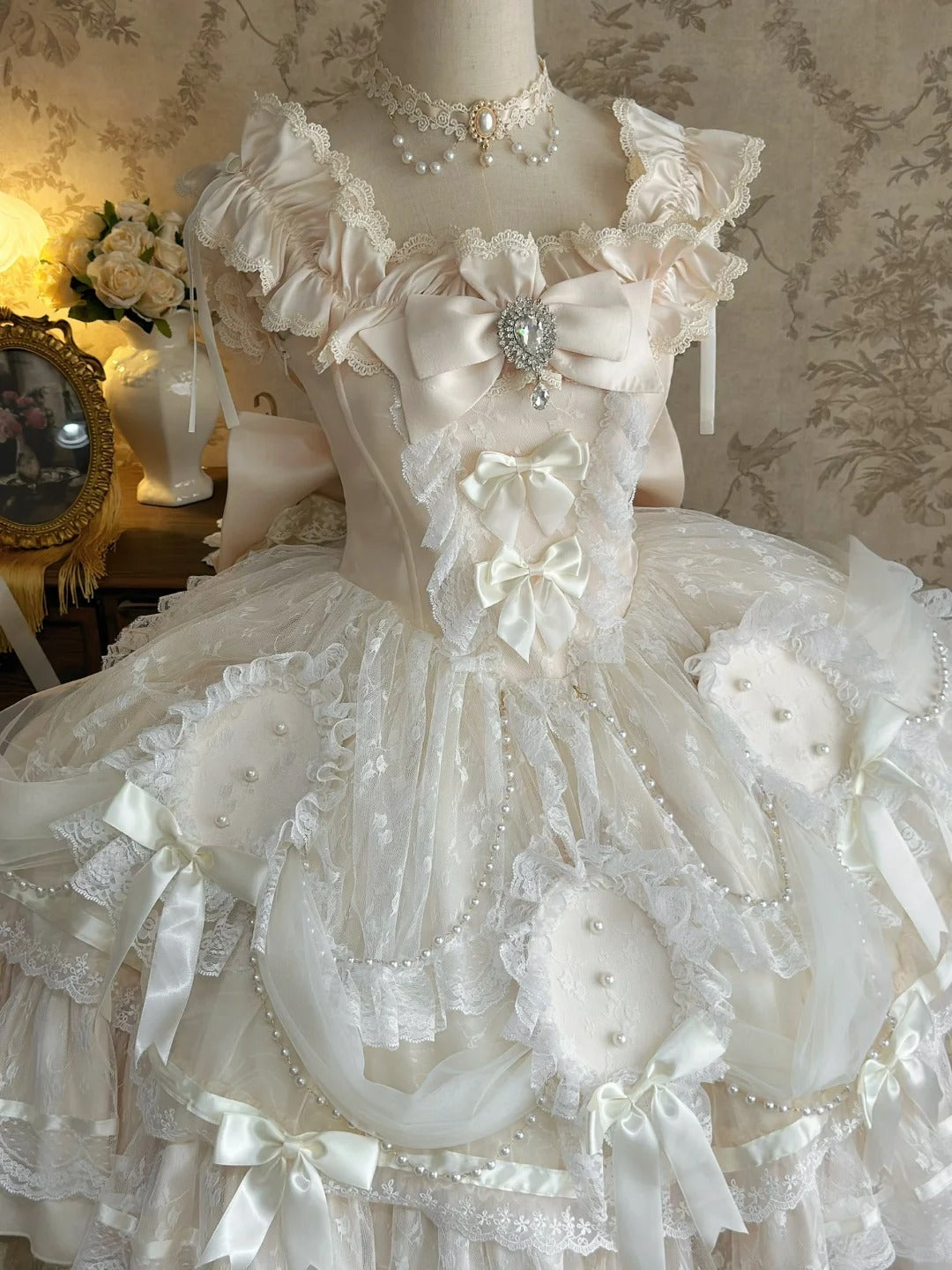 NiceVestidos-🩰Vintage White Bow Short Tulle Princess Homecoming Dress Birthday Party Dress nv5531