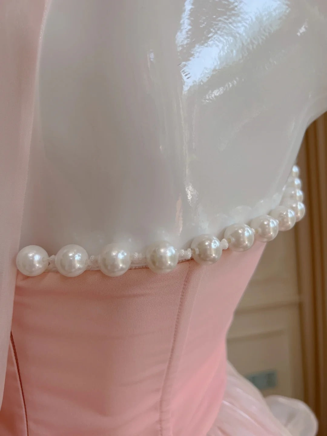 Pink Sweet Elegant Exquisite Beaded Long Chiffon Homecoming Dress Prom Dress Evening Dress Party Dress nv4154