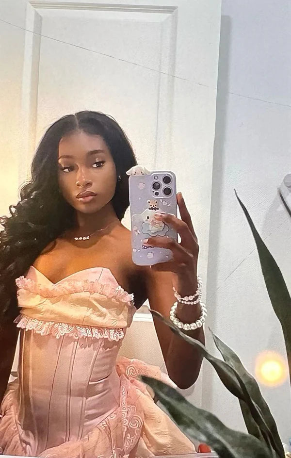 Rosa Mode Satin Spitze Kurzes Homecoming Kleid Geburtstag Party Kleid nv4695