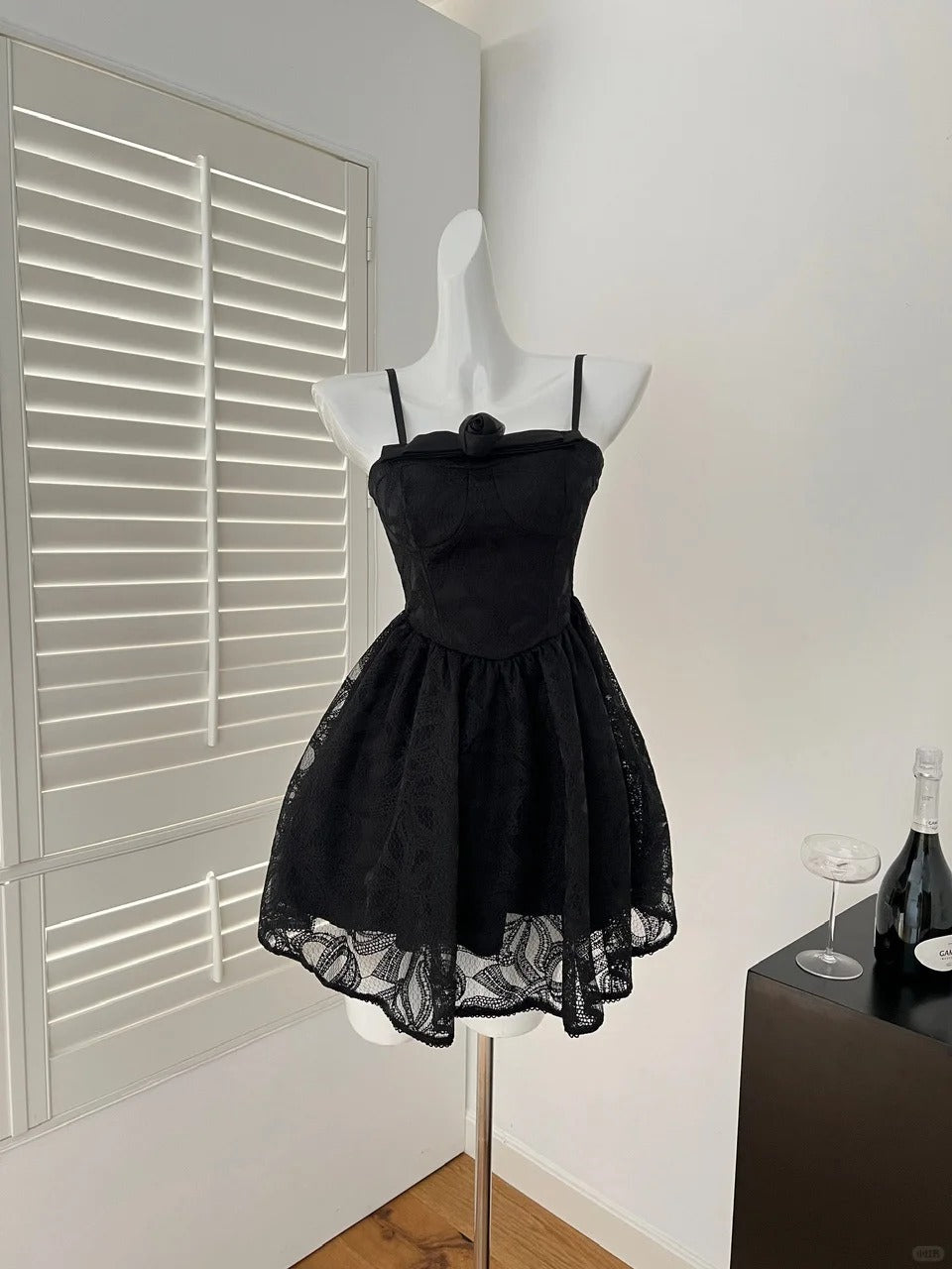 White/Black Homecoming Dress Short Lace Prom Dress Evening Dress nv4383