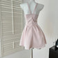 Pink Beaded Cute Short Satin Homecoming Dress Birthday Dress nv4785