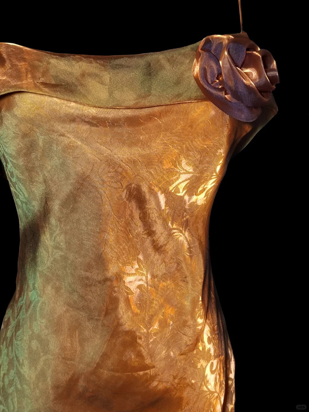 Goldgrünes, wunderschönes, modisches, elegantes, dunkles Muster, lange Spaghettiträger aus Satin mit Meerjungfrauenschwanz, Ballkleid, Abendkleid, Geburtstagspartykleid, Ballkleid, NV3968