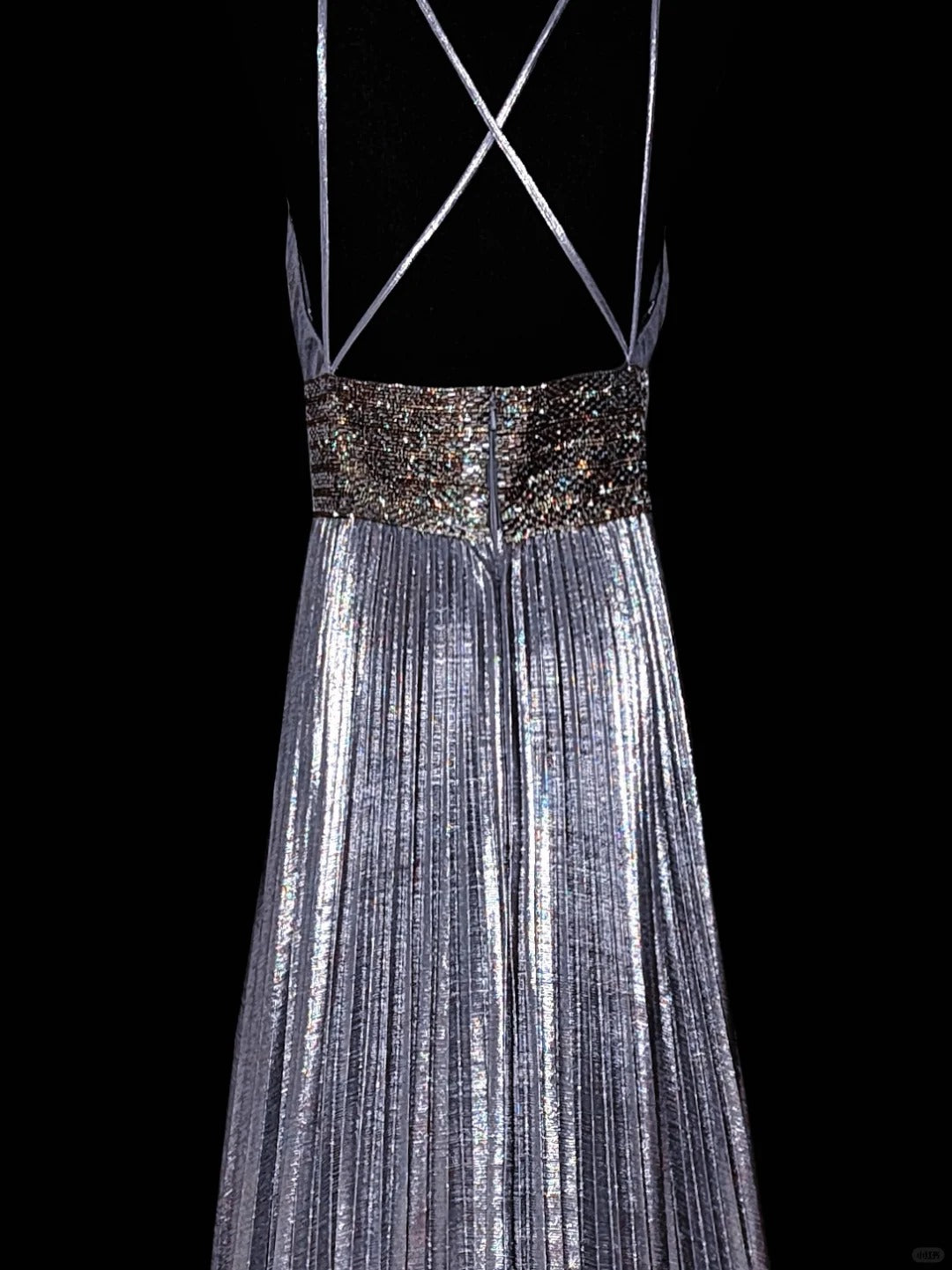 Moonlight Silver Fashion Elegant V-Ausschnitt Exquisite Perlenbesatz Lange Satin Bodenlange Schleppe Ballkleid Abendkleid Ballkleid Partykleid nv3868