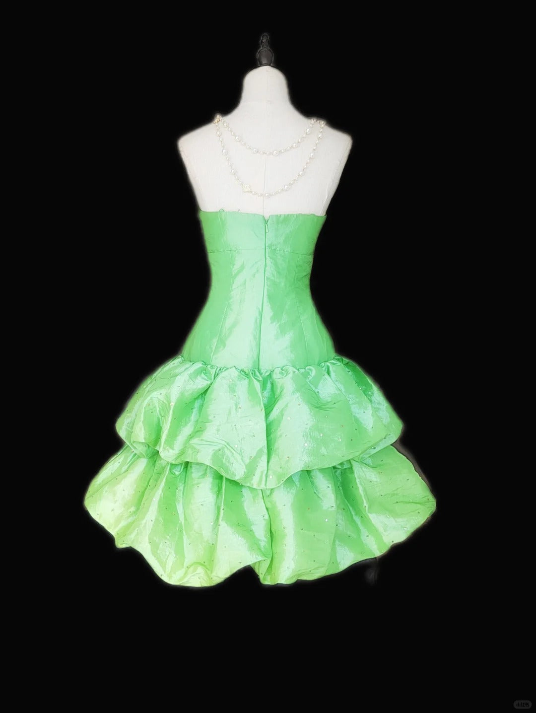 Green Cute Sweet Fashion Elegant Beaded Short Satin Homecoming Dress Prom Dress Evening Dress Birthday Party Dress nv3945