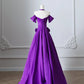 Purple Satin Elegant Long Prom Dress Evening Dress Graduation Dress nv4333