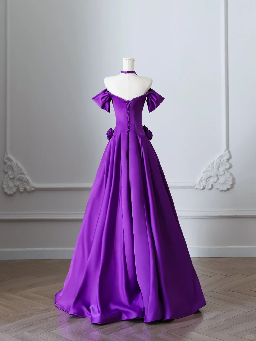 Purple Satin Elegant Long Prom Dress Evening Dress Graduation Dress nv4333