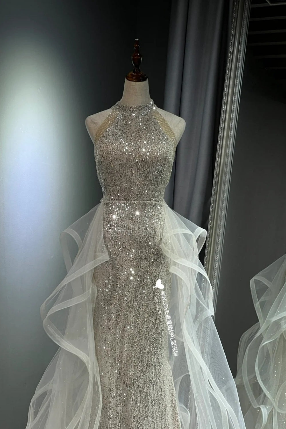 Shiny Long Tulle Ball Dress NV6628