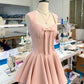 Pink Fashion Sweet Bow Short satin Homecoming Dress Prom Dress Birthday Dress nv4512