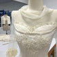 White Sweet Pearl Beading Short Satin Lace See-through Homecoming Dress Prom Dress Birthday Dress nv4522