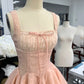 Pink/White lace sweet short tulle homecoming dress prom dress birthday dress nv4513