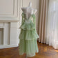 Green long chiffon tulle homecoming dress prom dress birthday party dress nv4669