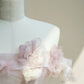 NiceVestidos--Floral Fairy Style：Pink - White 3D Floral Studded Tulle Off - Shoulder Floor - Length Wedding Dress NV5815