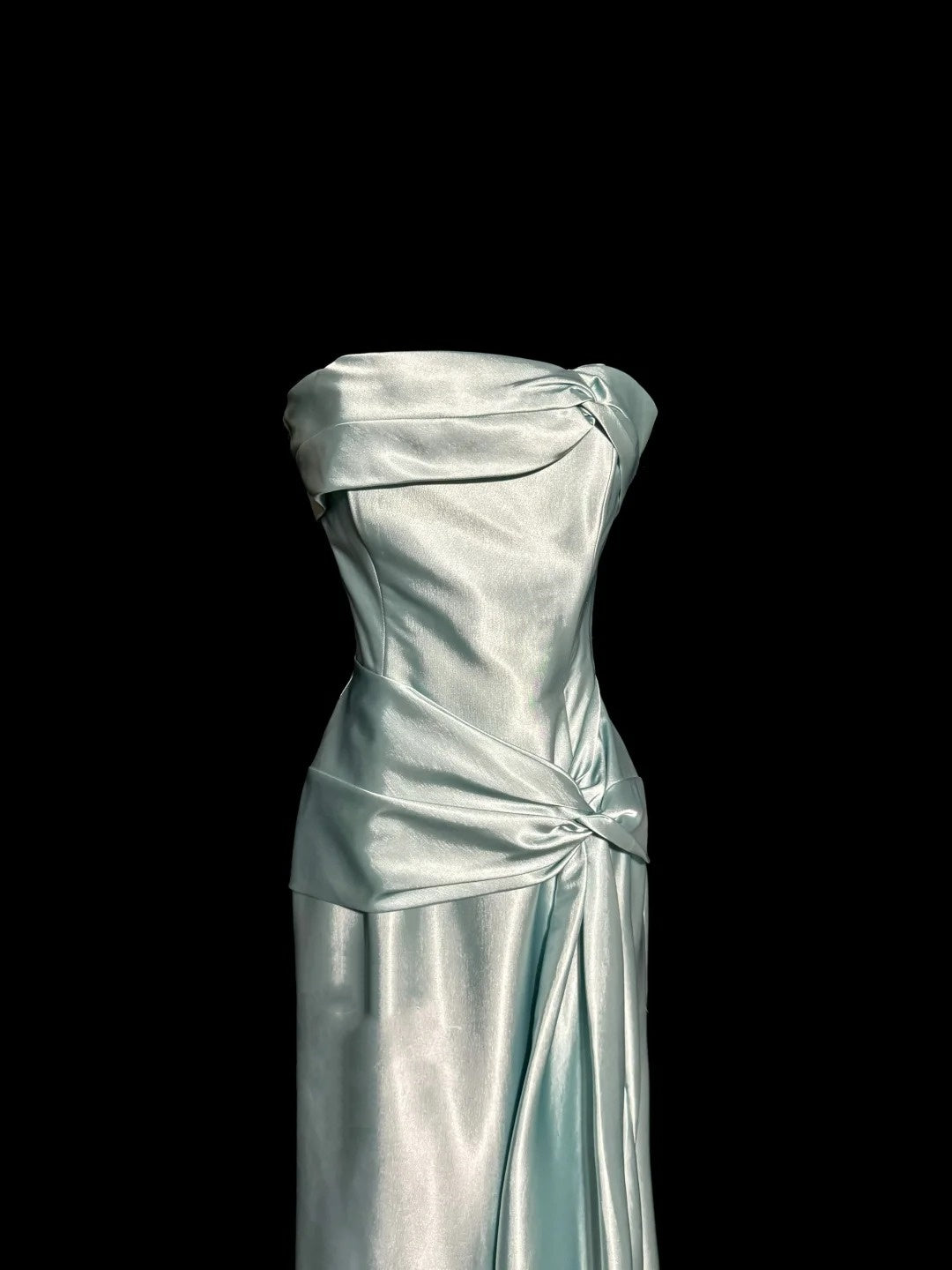 Mint Green Simple Elegant Long Satin Ball Gown Evening Dress Party Dress nv4119