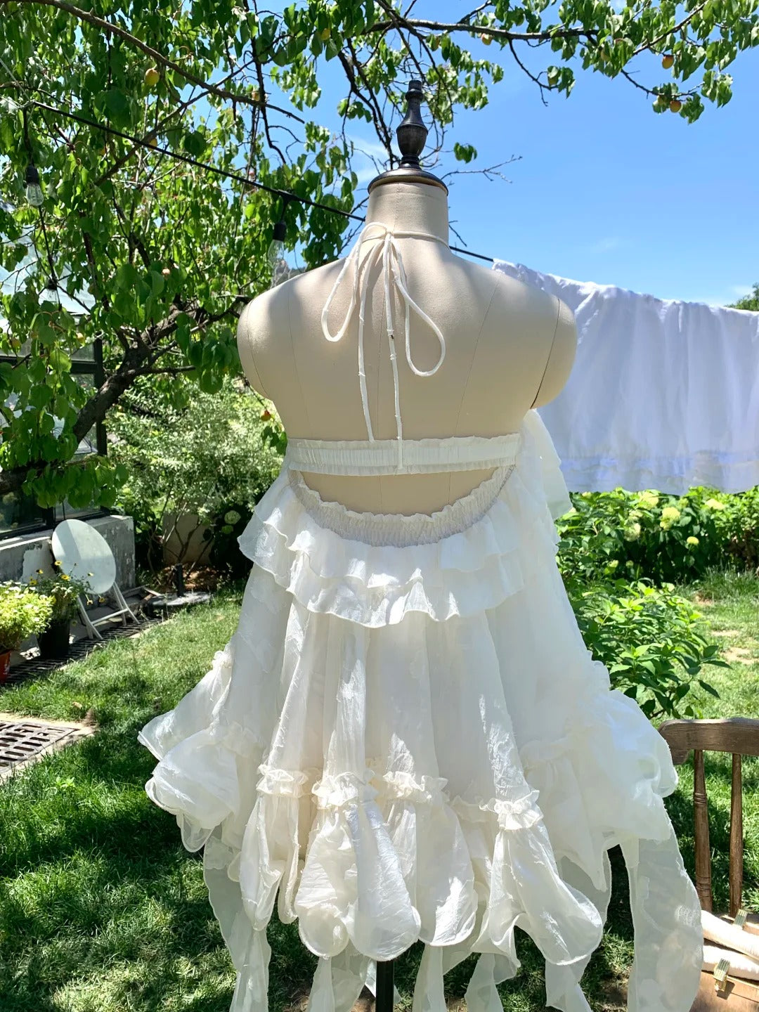 White Sweet Short Chiffon Homecoming Dress Birthday Party Dress nv4938