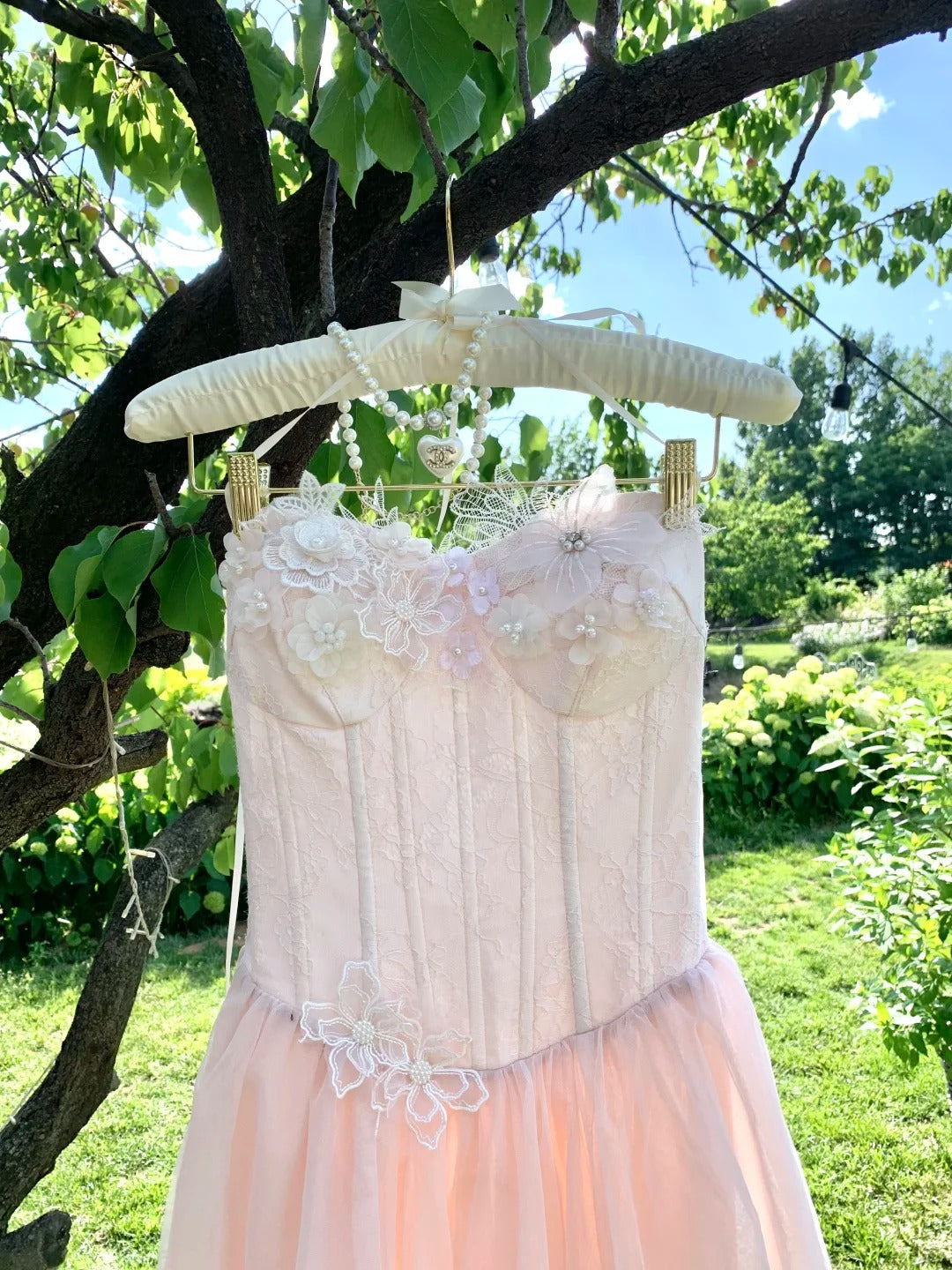 Pink Sweet Short Floral Tulle Homecoming Dress Birthday Party Dress nv4937