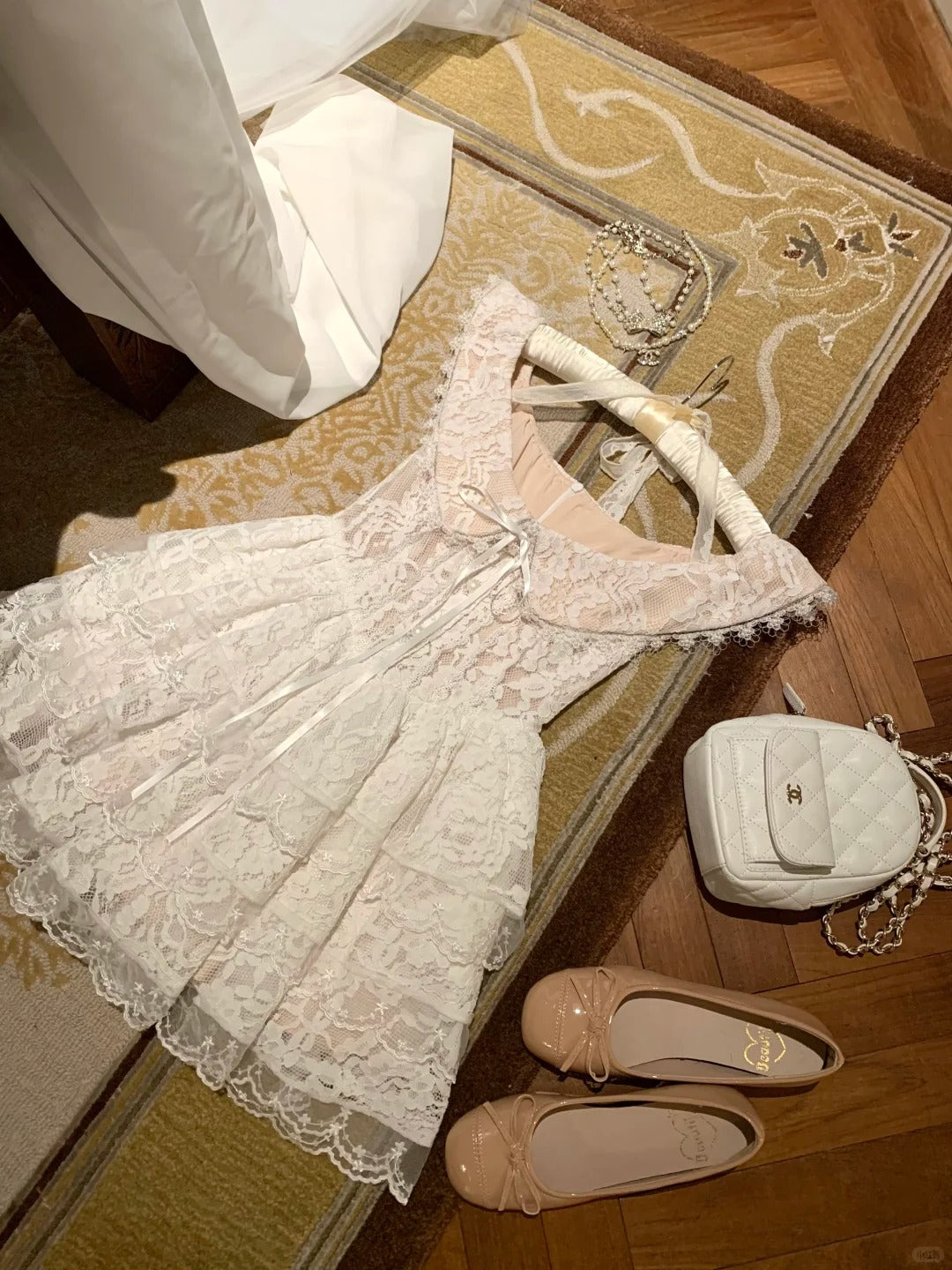 Pink Sweet Short Lace Homecoming Dress Birthday Party Dress nv4936