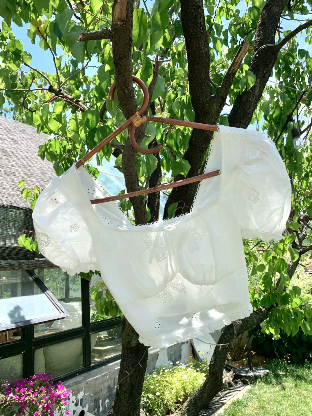 White sweet long chiffon homecoming dress birthday party dress two piece suit nv4939