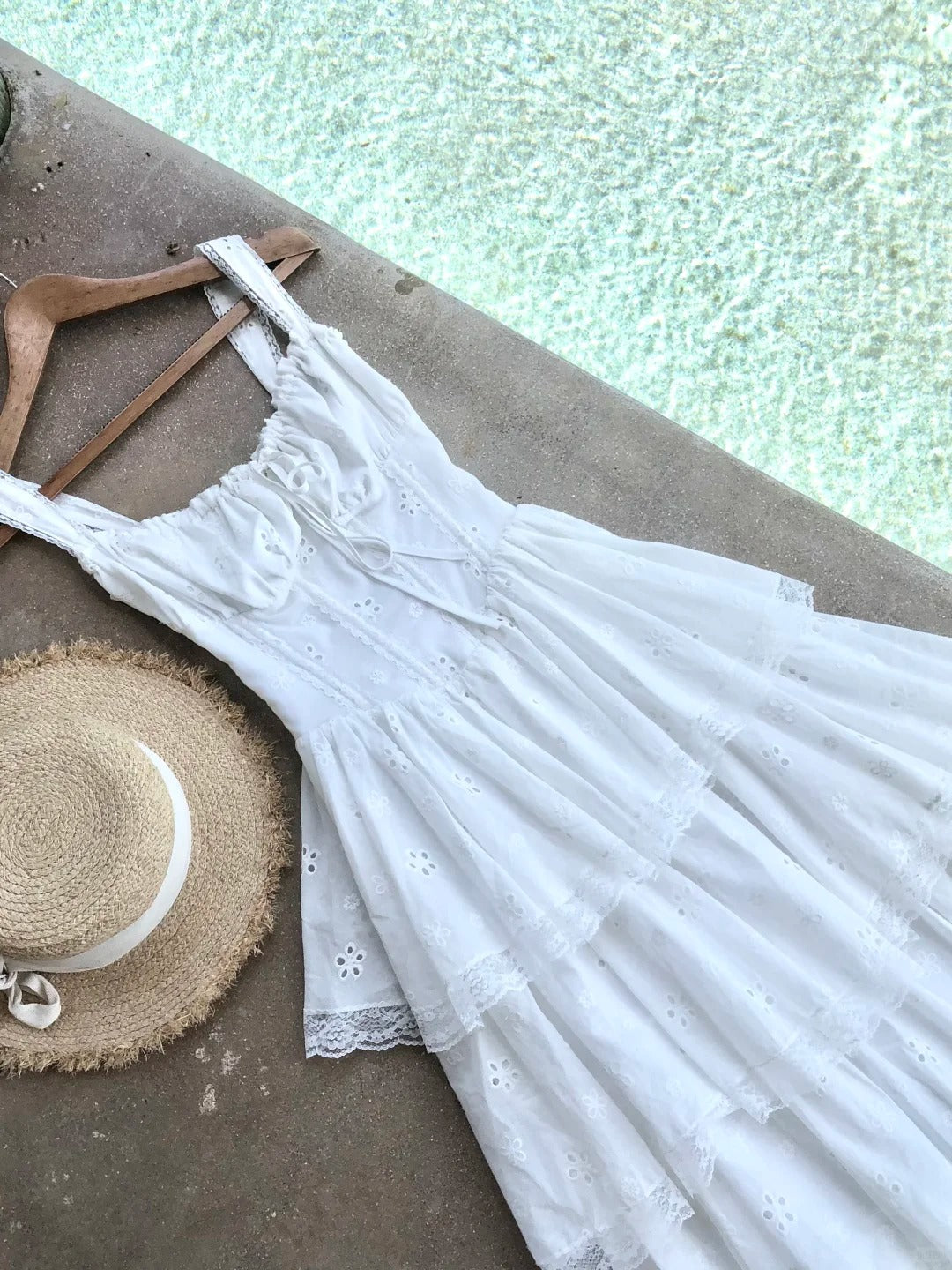 White sweet long chiffon homecoming dress birthday party dress nv4940