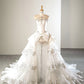White Luxurious Gorgeous Exquisite Beaded Long Satin Floor Length princess Ball Gown Evening Gown Wedding Dress nv4125