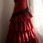 Flame Red Irregular Princess Dress Wedding Dress NV6585