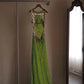 Green, luxurious, and exquisite long tulle evening gown NV6640